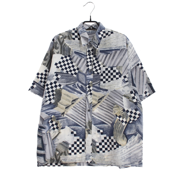[SYSTEM ONE]   폴리 패턴 반팔 셔츠( MADE IN JAPAN )[SIZE : MEN XL]