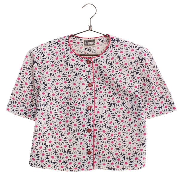 [LOTUS]   린넨+코튼 혼방 플로럴 반팔 셔츠( MADE IN JAPAN )[SIZE : WOMEN L]