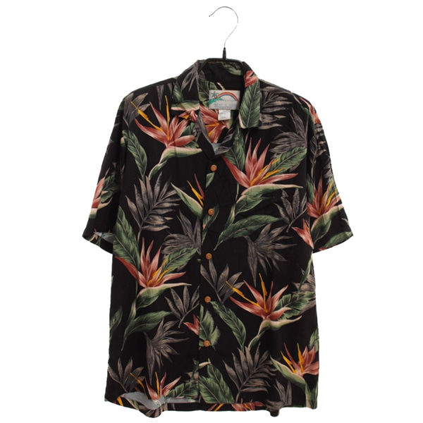 [PARADISE FOUND]   레이온 패턴 반팔 셔츠( MADE IN HAWAII )[SIZE : MEN S]