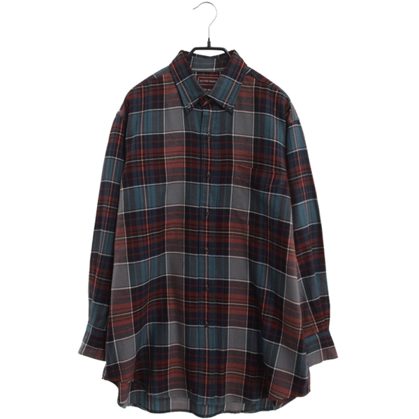[JEFFREY BANKS]   울 100% 체크 패턴 셔츠( MADE IN JAPAN )[SIZE : MEN M]